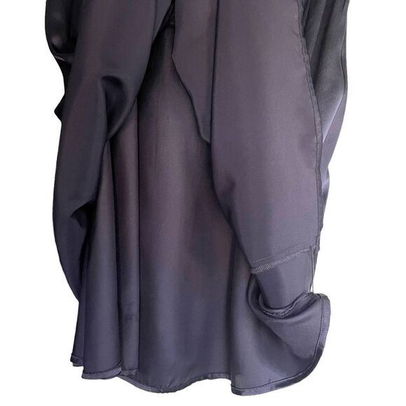 CALVIN Klein A Line Dress Silk Sleeveless Navy Blue V Neck Womens 2 - Picture 5 of 8